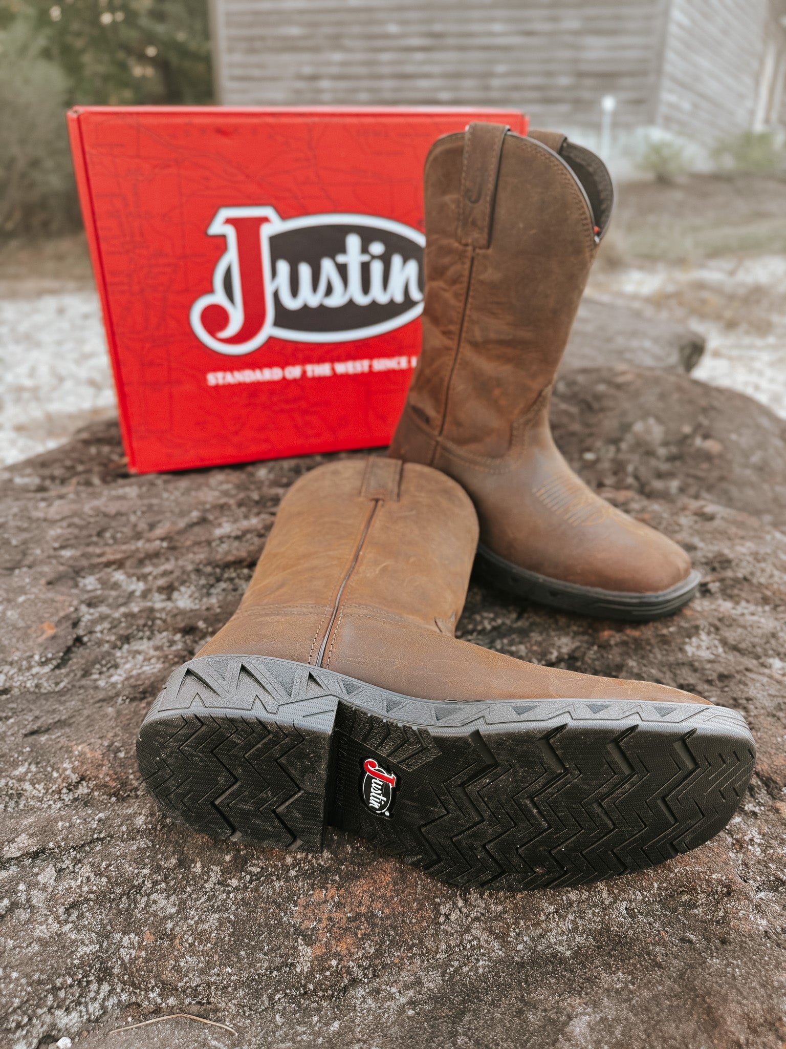 Justin Men's 11" Trencher Square Toe Waterproof Boots