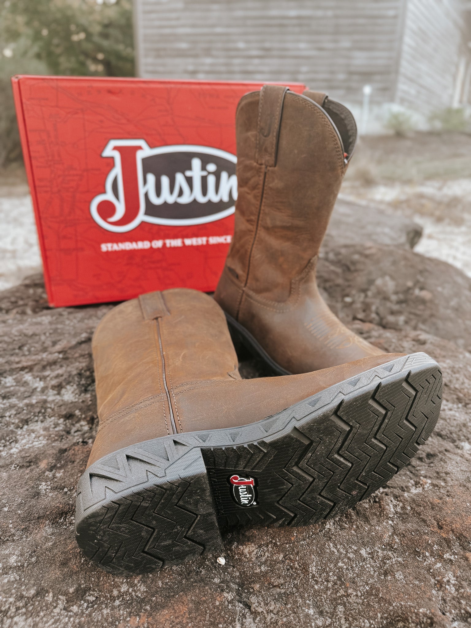 Justin Men's 11" Trencher Square Toe Waterproof Boots