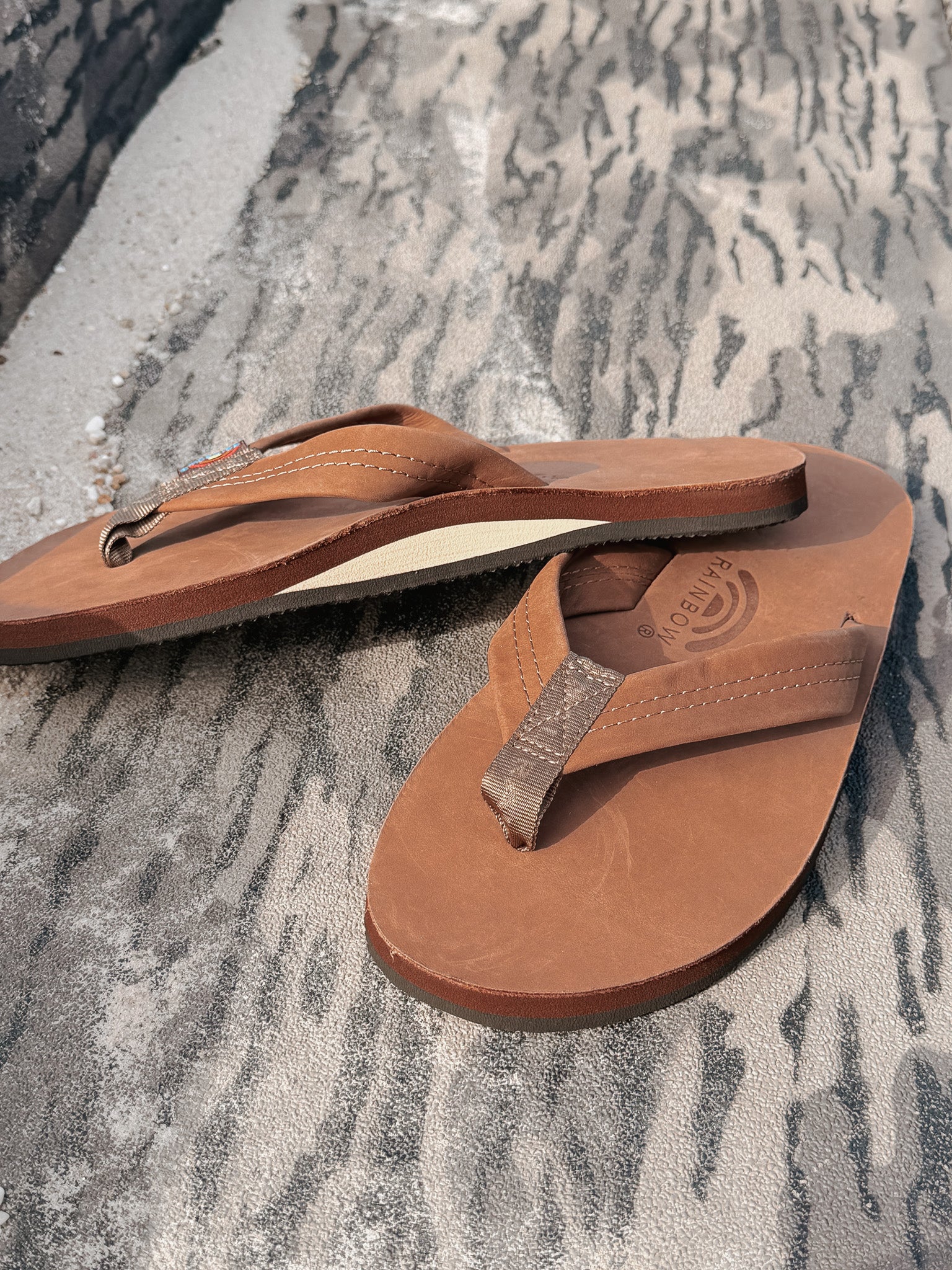 Rainbow Sandals | Men's Single Layer Premier Leather Sandals in Redwood
