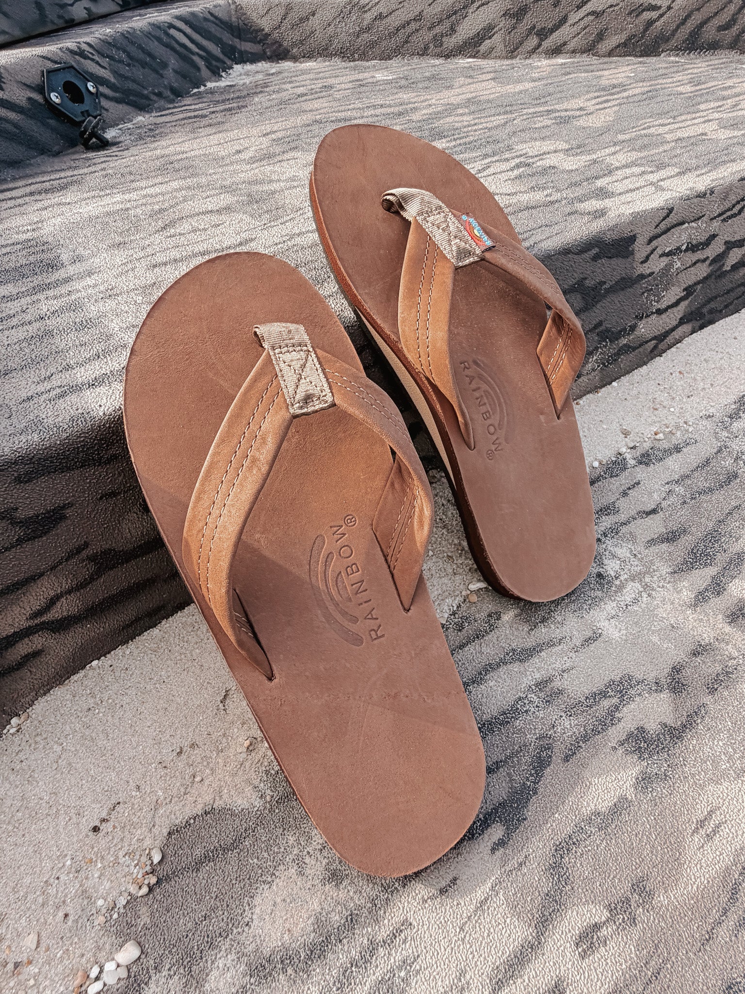 Rainbow Sandals | Men's Single Layer Premier Leather Sandals in Redwood