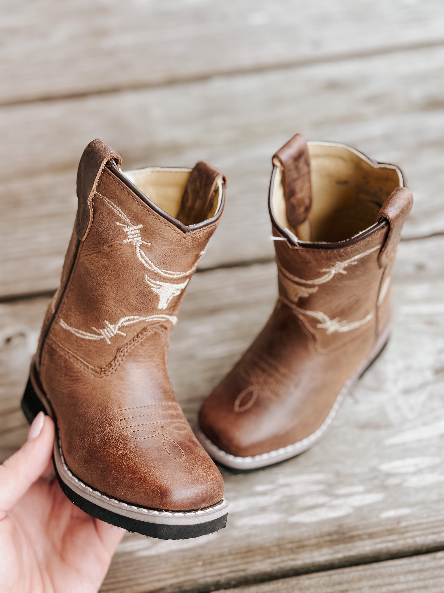 TODDLER SMOKY MOUNTAIN LOGAN SQUARE TOE BROWN BOOTS