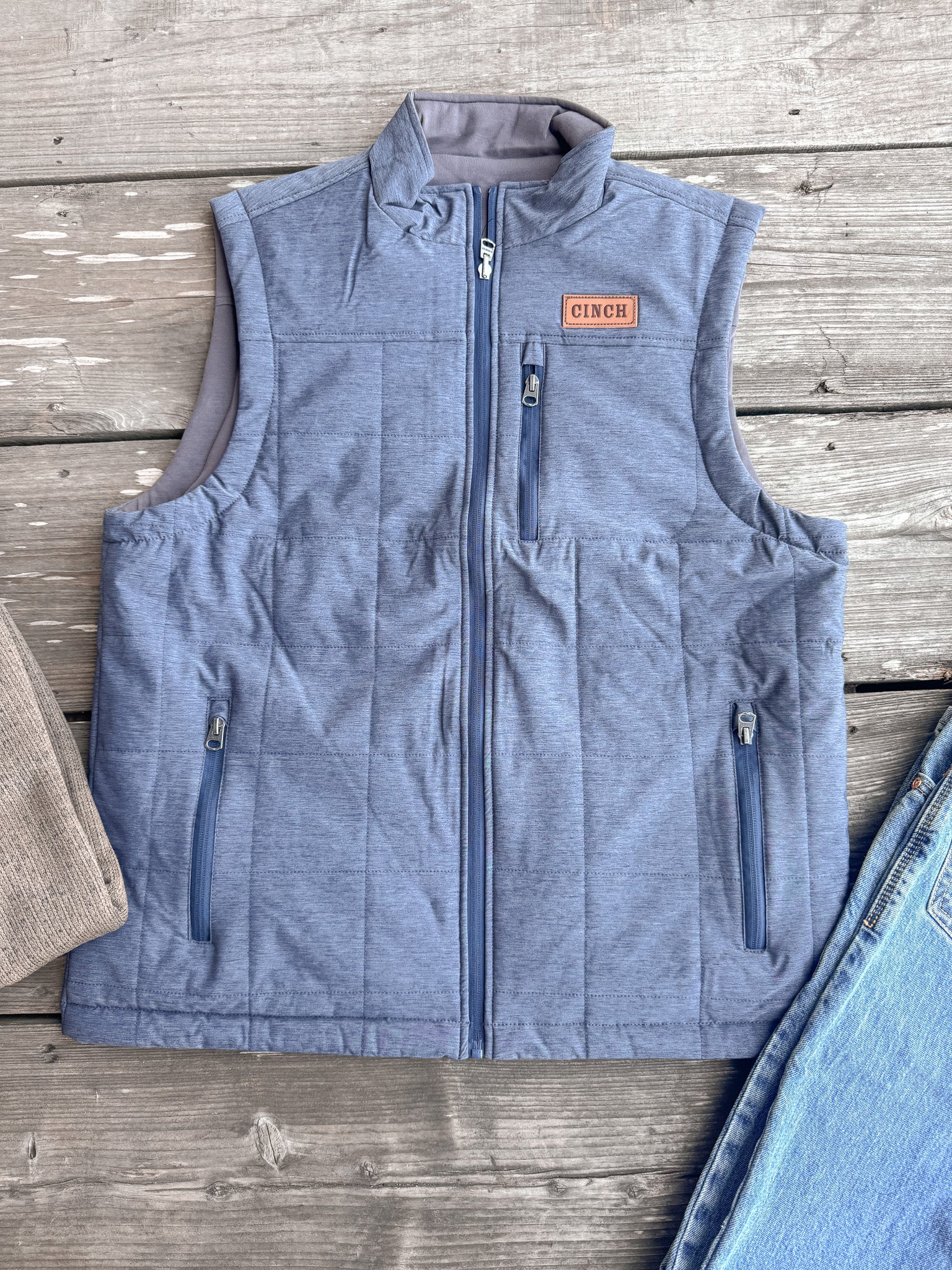Men's Cinch Reversible Navy and Gray Vest