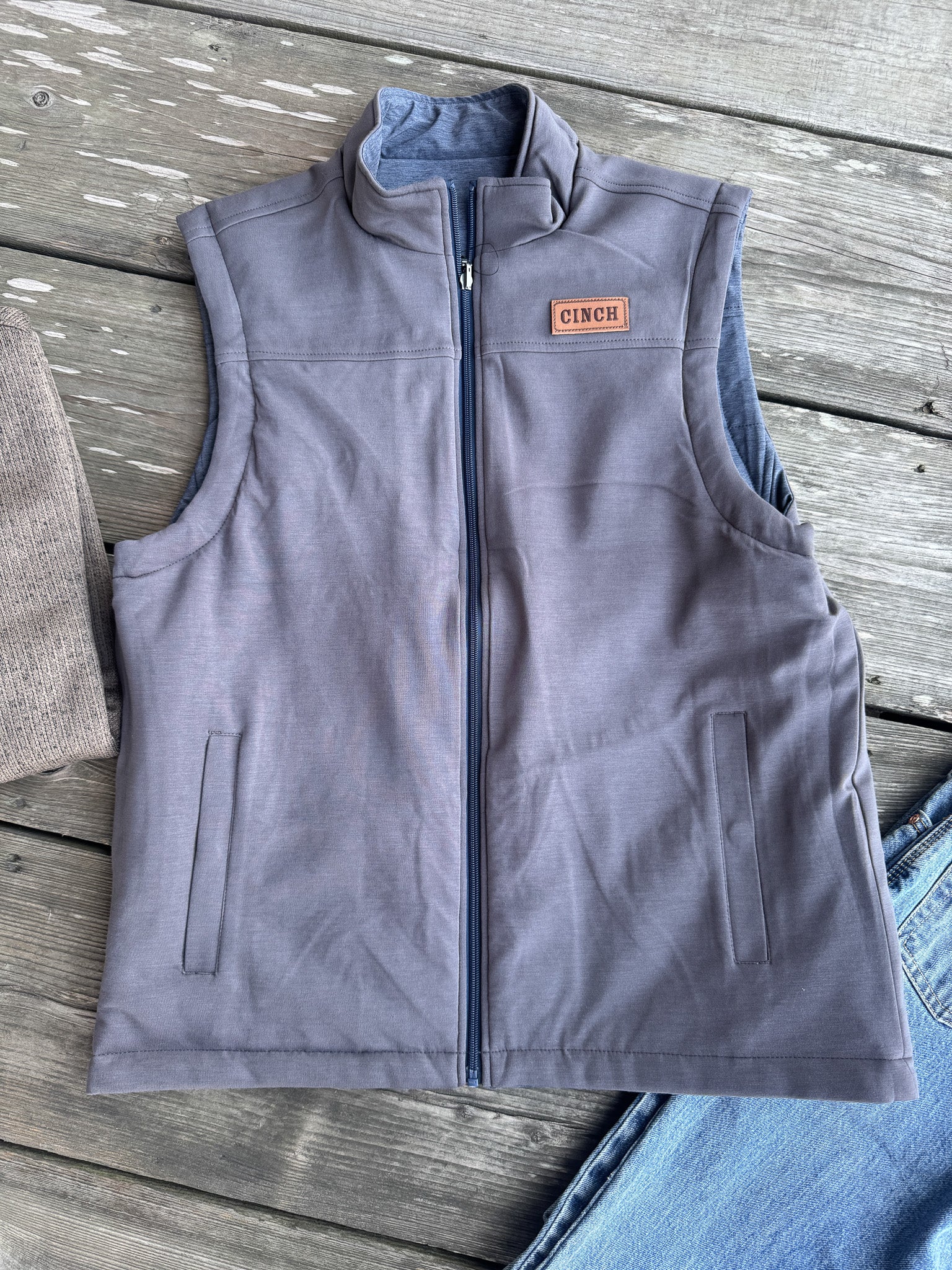 Men's Cinch Reversible Navy and Gray Vest