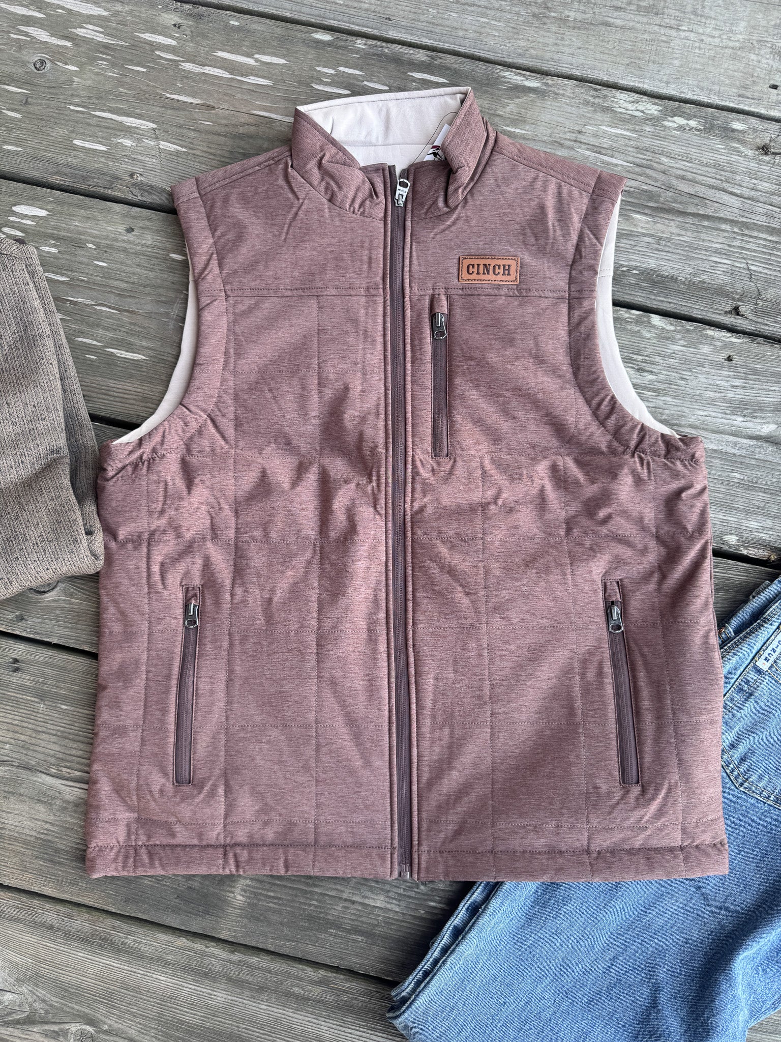 Men's Cinch Reversible Burgundy/Cream Vest