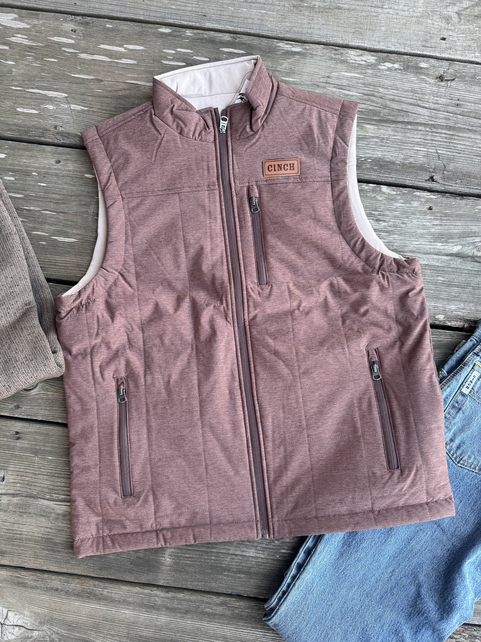 Men's Cinch Reversible Burgundy/Cream Vest