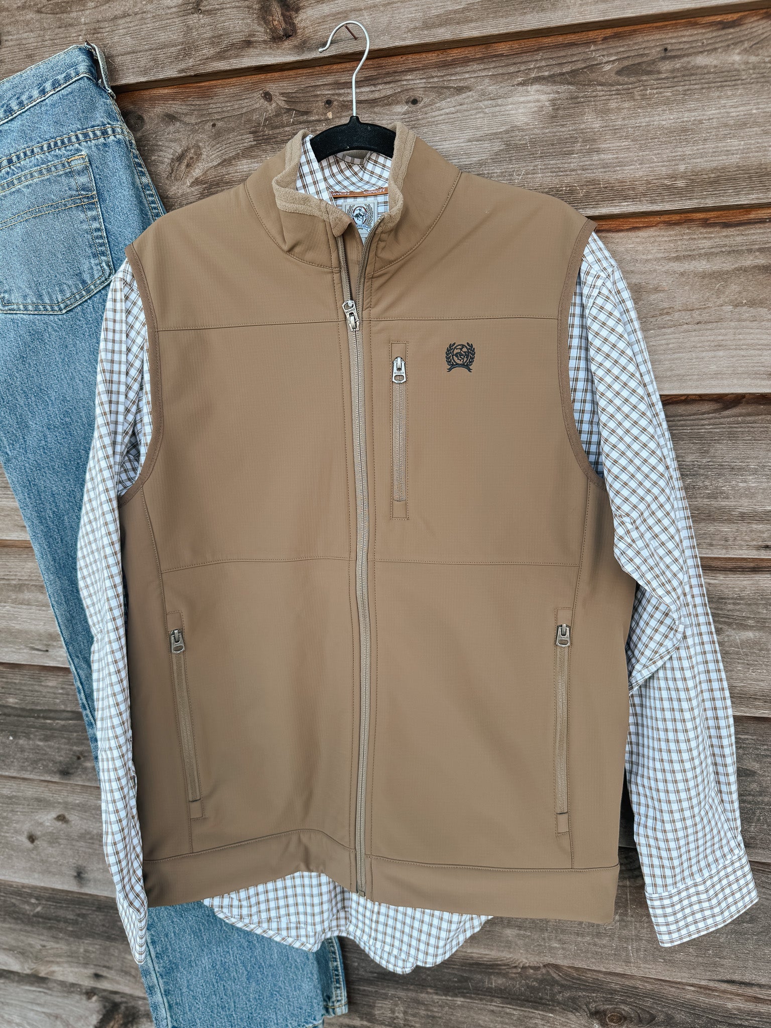 Men's Cinch Ripstop Khaki Vest