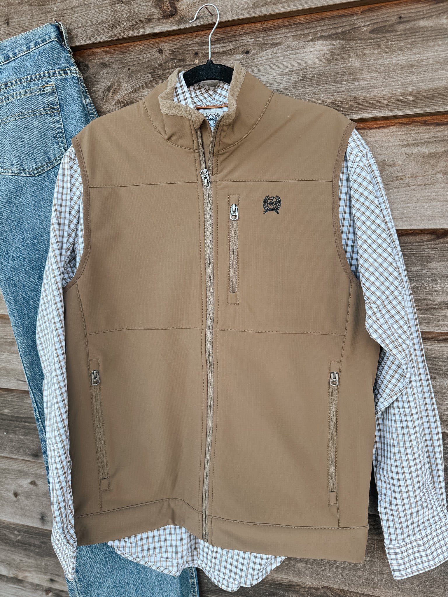 Men's Cinch Ripstop Khaki Vest
