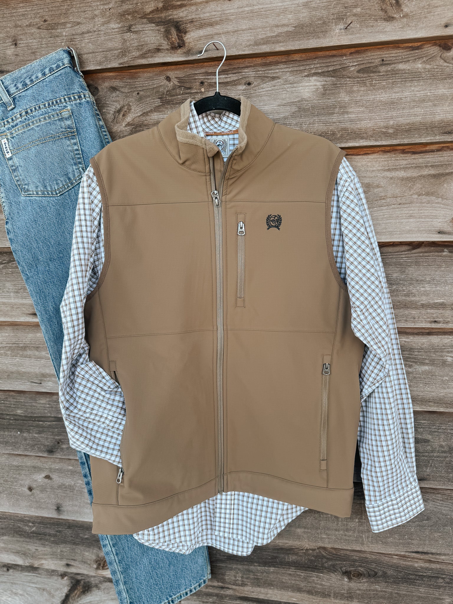 Men's Cinch Ripstop Khaki Vest