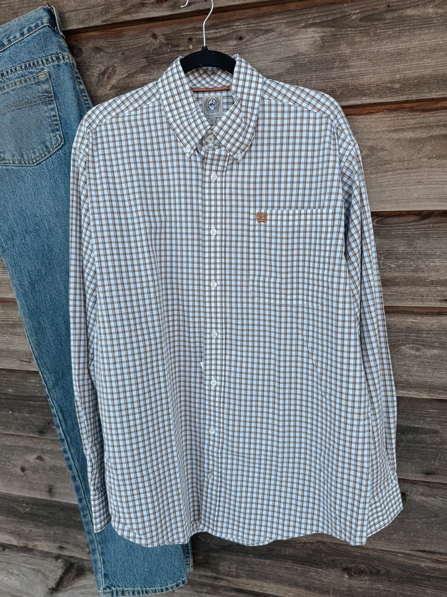 Men's Cinch Plaid Button Up Long Sleeve Shirt