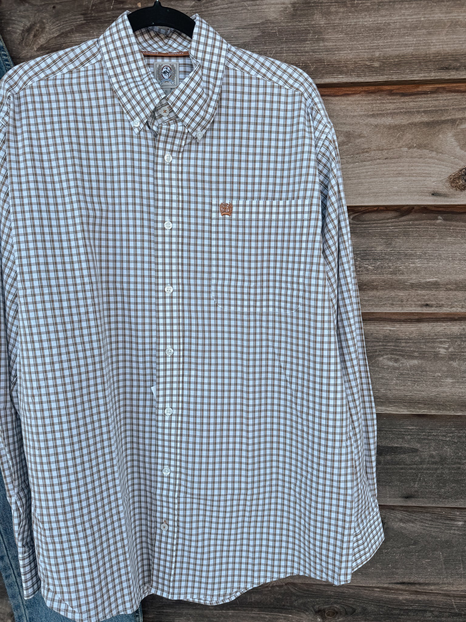 Men's Cinch Plaid Button Up Long Sleeve Shirt