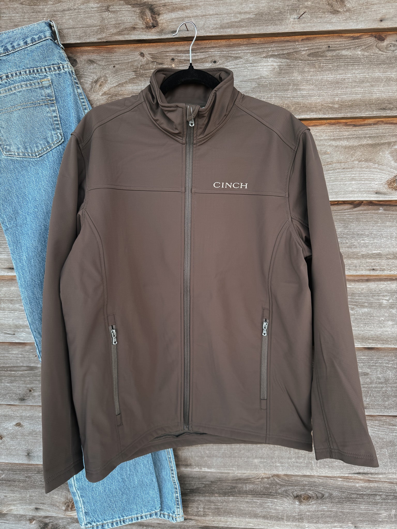 Men's Cinch Bonded Windproof Brown Jacket