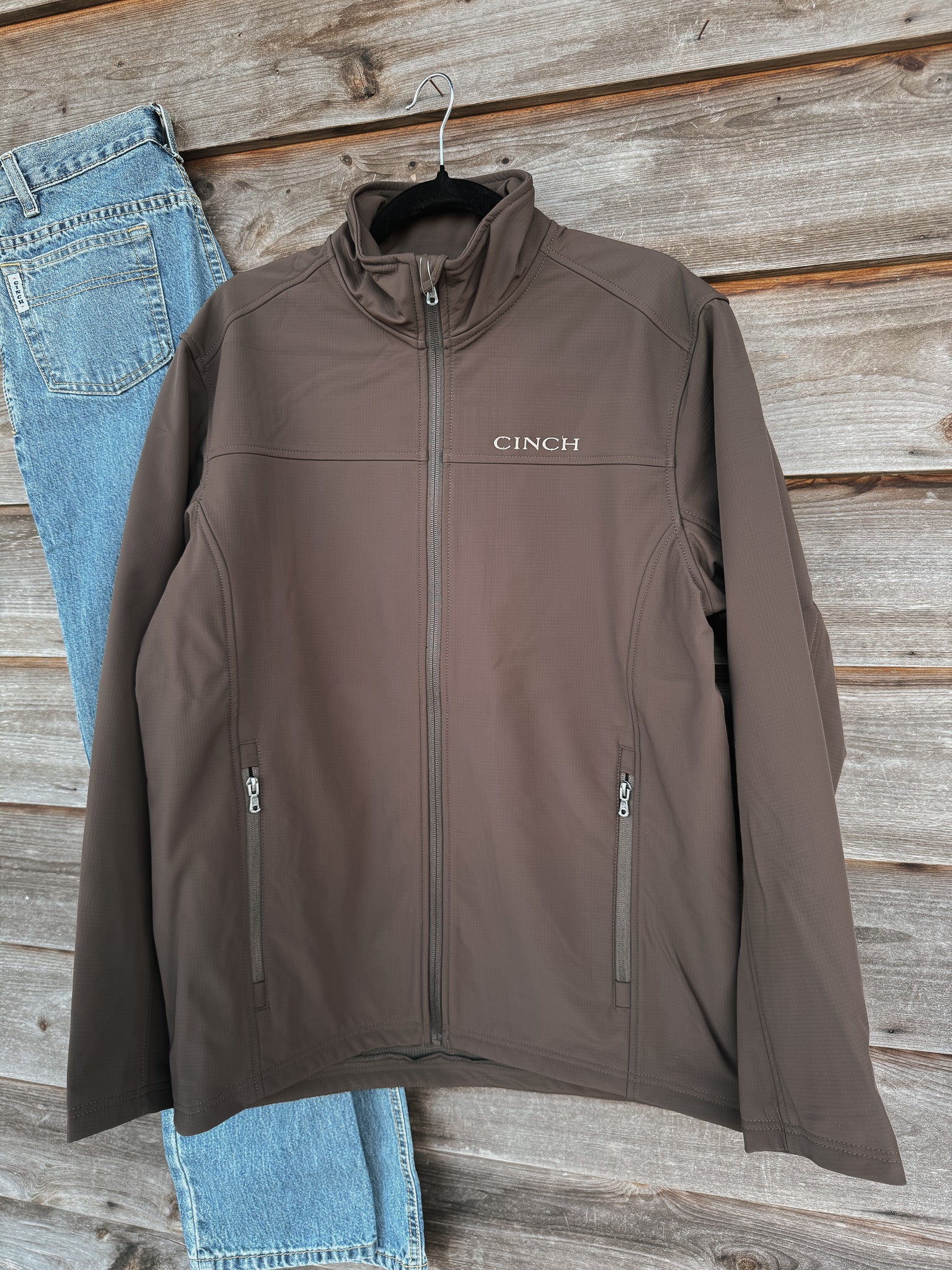 Men's Cinch Bonded Windproof Brown Jacket