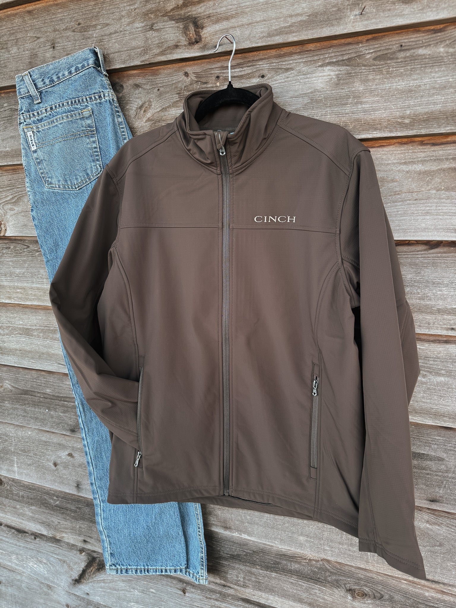 Men's Cinch Bonded Windproof Brown Jacket