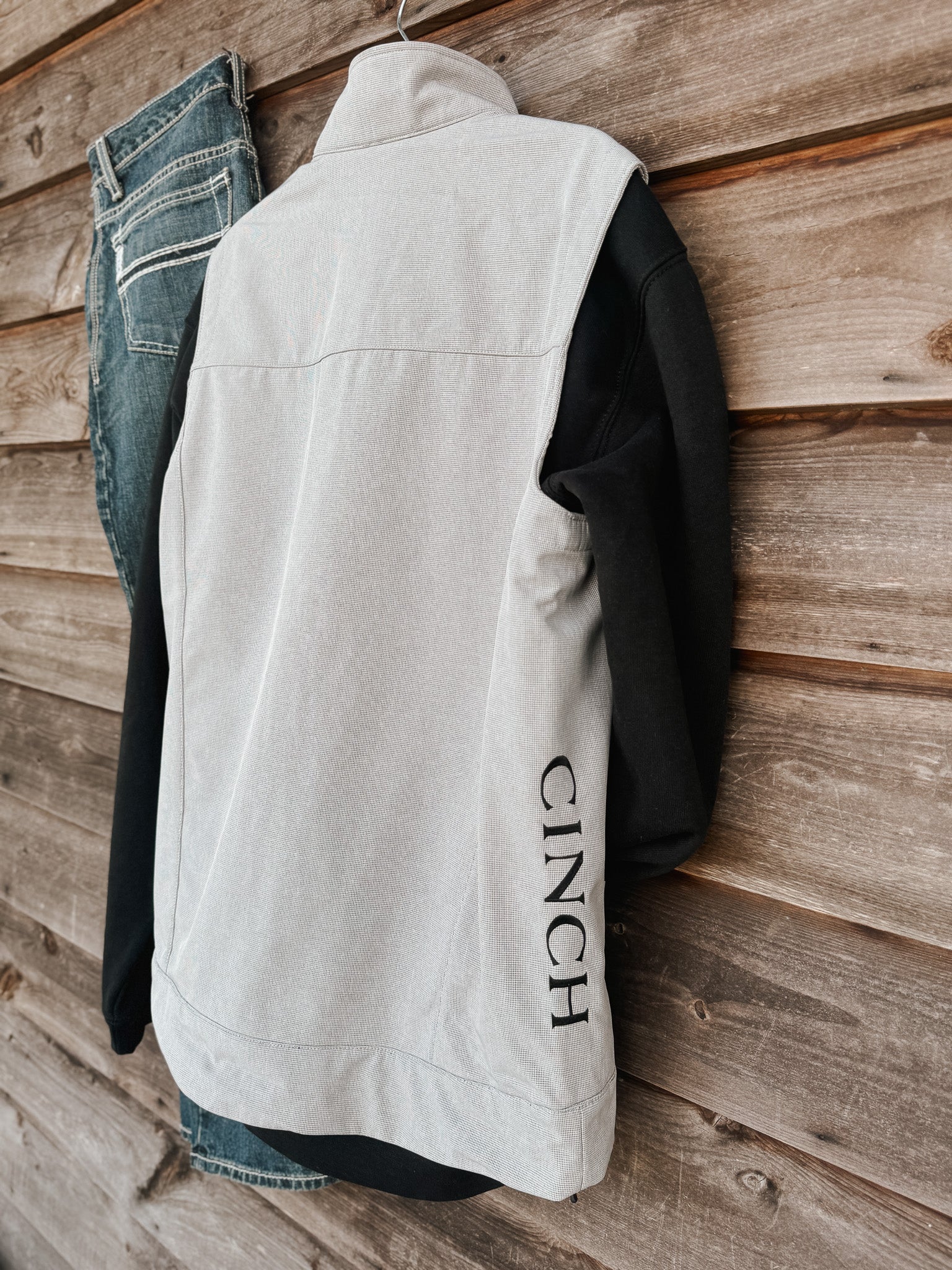 Men's Cinch Bonded Solid Grey Softshell Vest