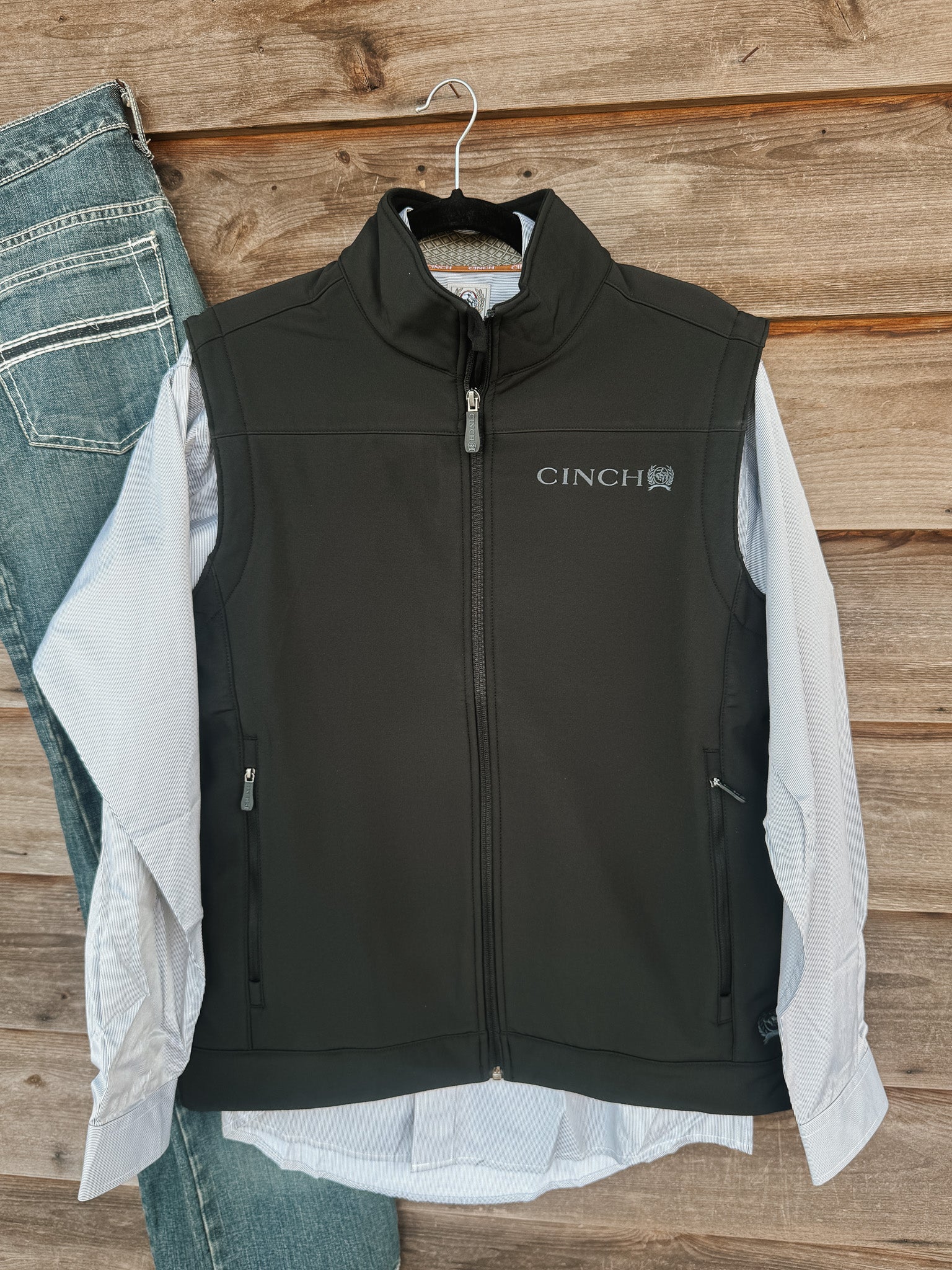 Men's Cinch Bonded Solid Black Vest