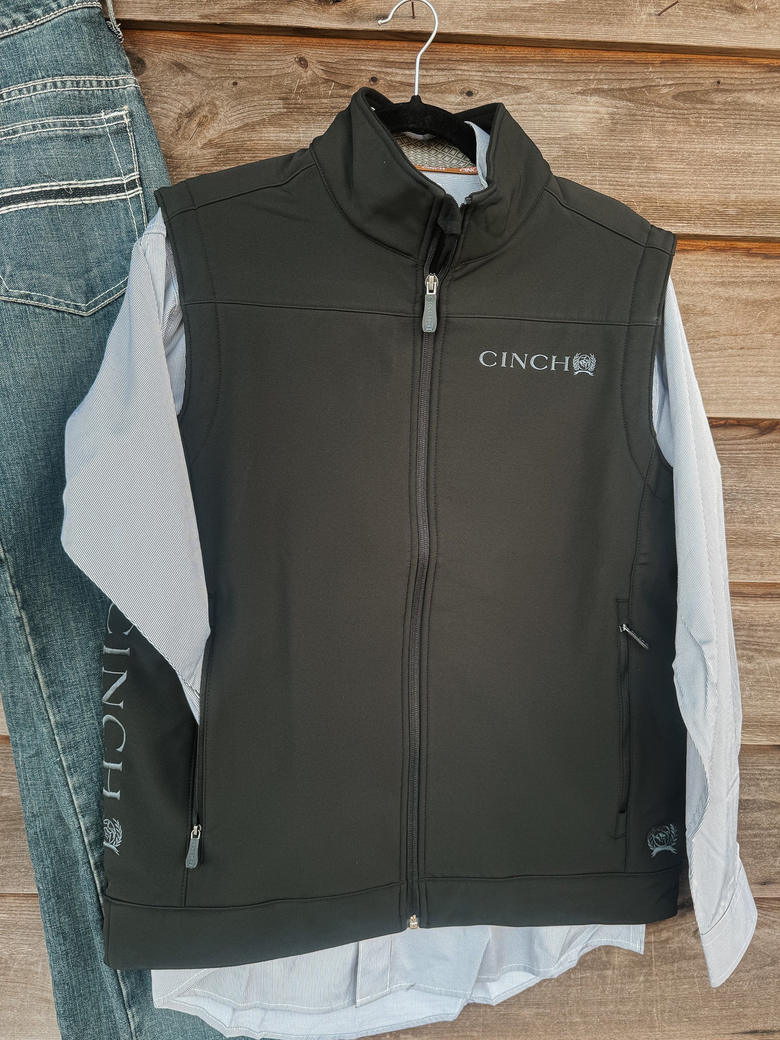 Men's Cinch Bonded Solid Black Vest
