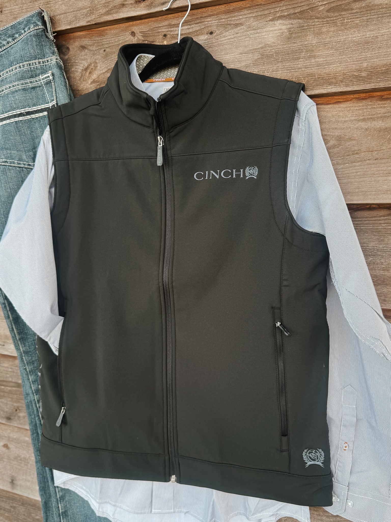 Men's Cinch Bonded Solid Black Vest