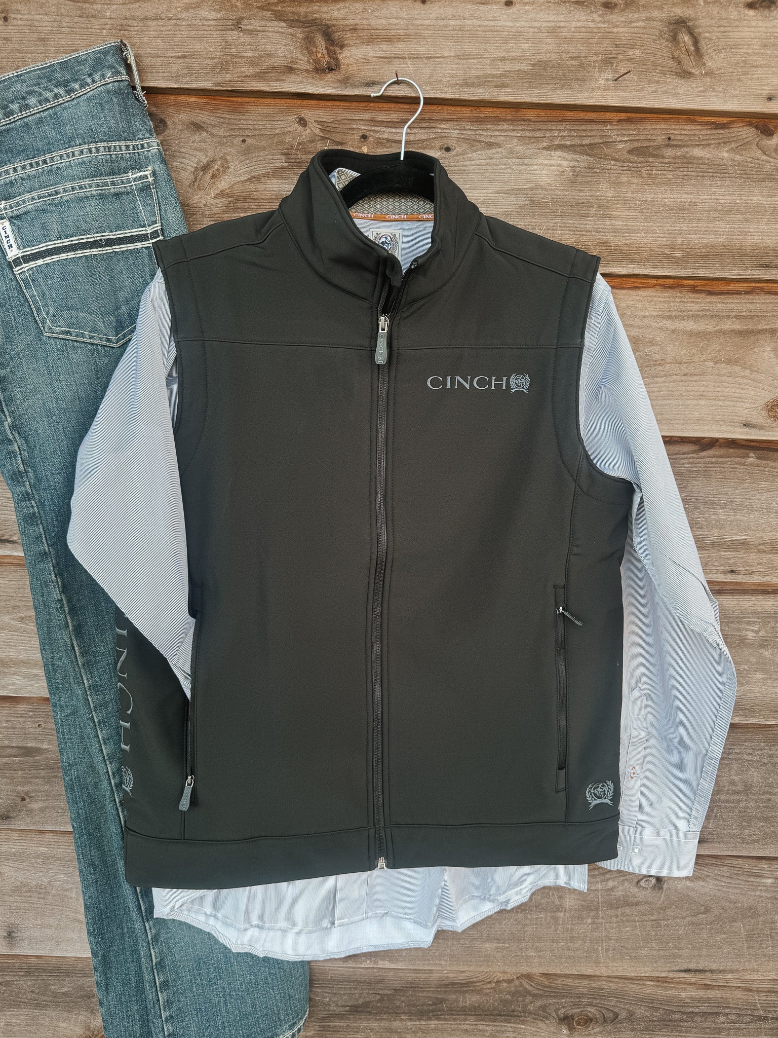 Men's Cinch Bonded Solid Black Vest