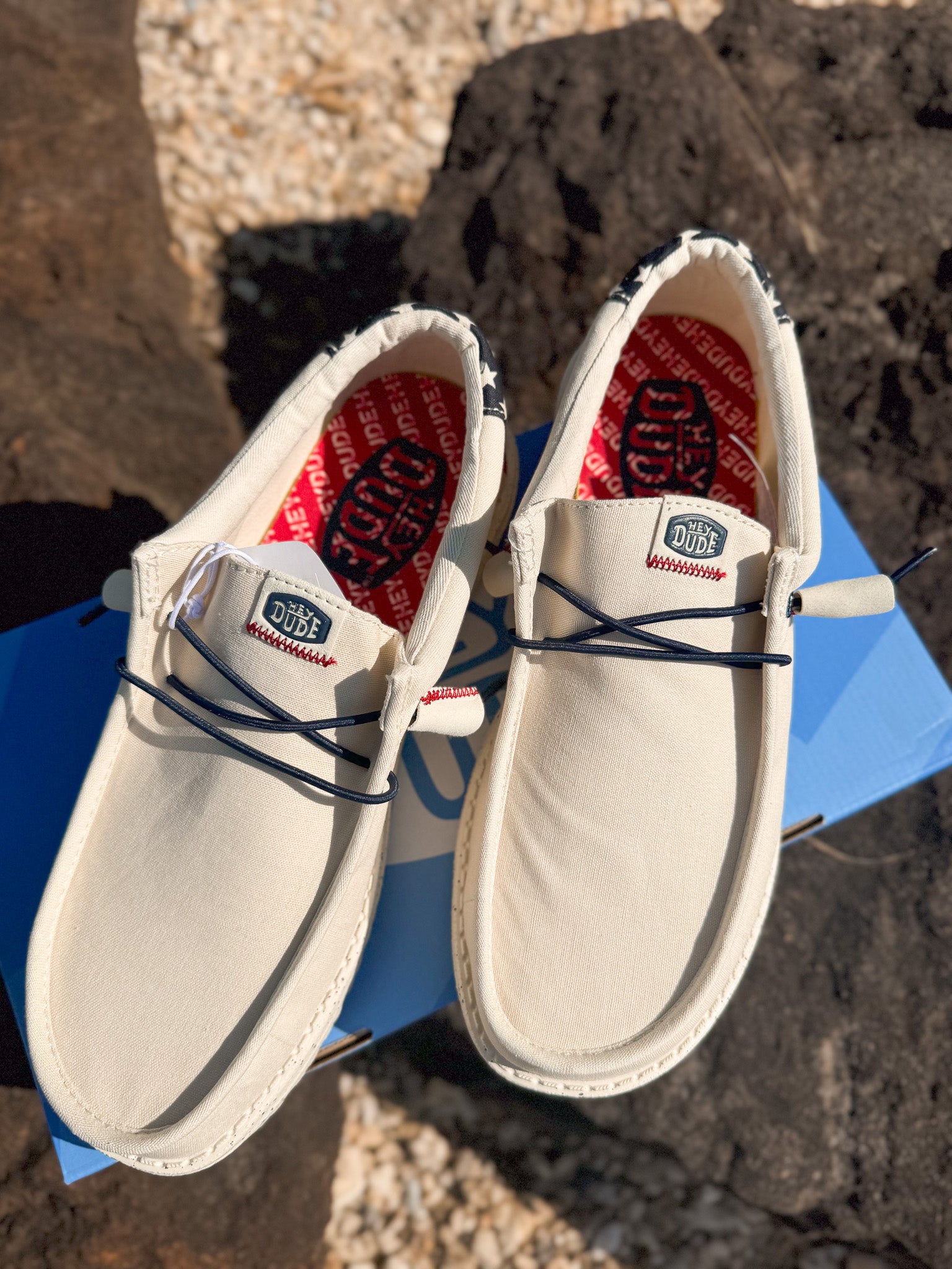 Men's Hey Dude Wally Americana Off White