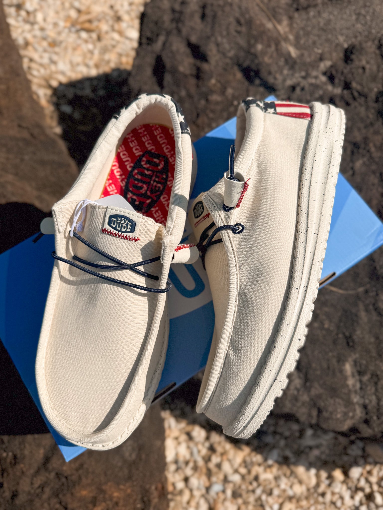 Men's Hey Dude Wally Americana Off White