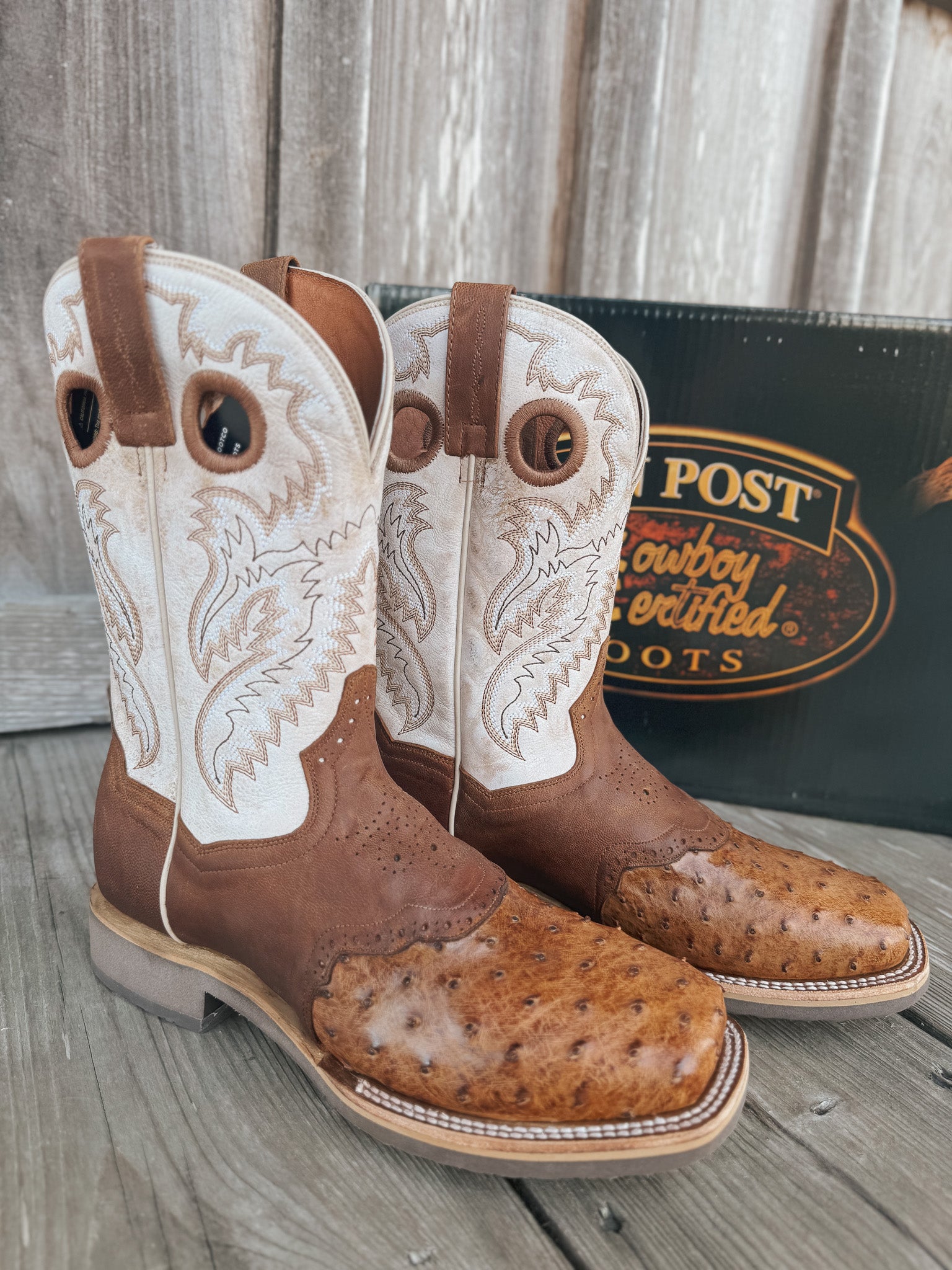 Men's Dan Post Martel Ostrich Square Toe Cowboy Boots