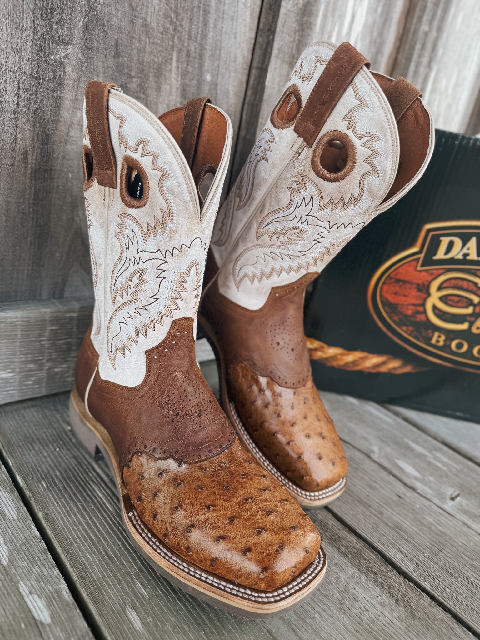 Men's Dan Post Martel Ostrich Square Toe Cowboy Boots – Boot Country