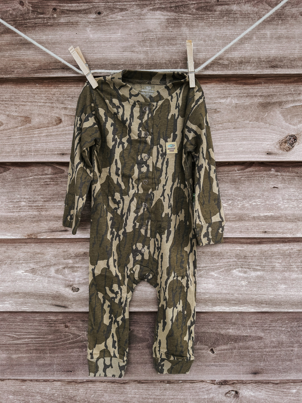 Mossy Oak Bottomland Snap Up Onesie