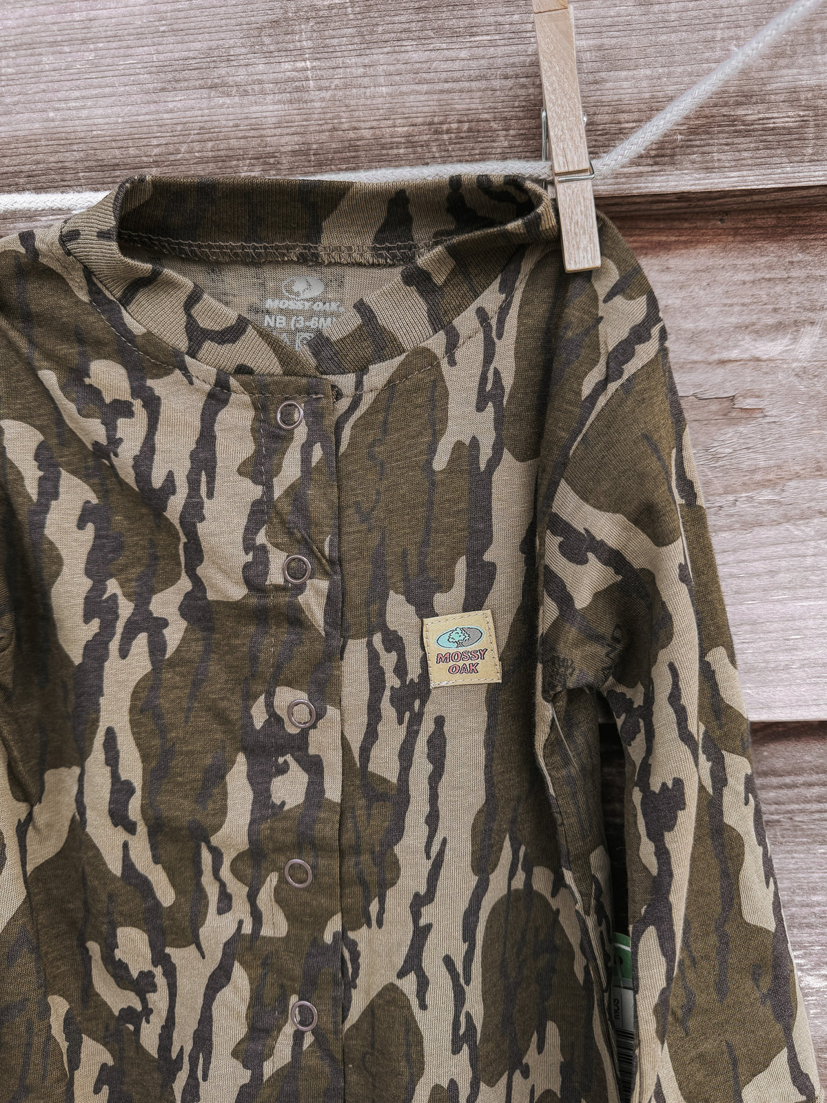 Mossy Oak Bottomland Snap Up Onesie