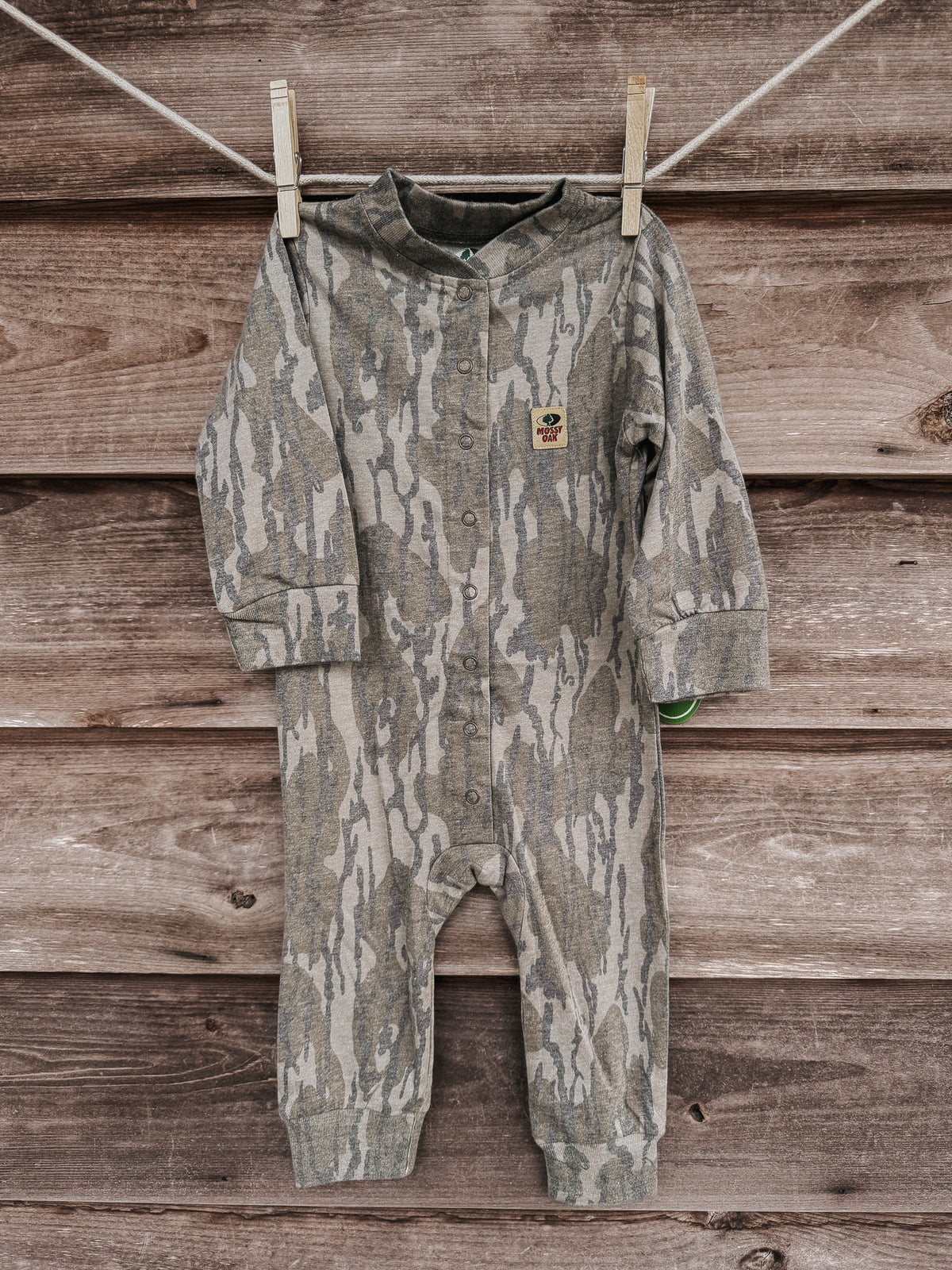Mossy Oak Washed Bottomland Snap Up Onesie