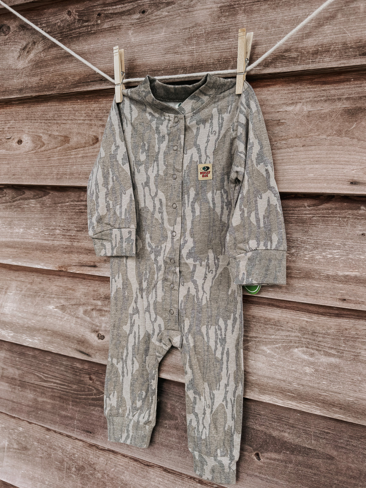 Mossy Oak Washed Bottomland Snap Up Onesie
