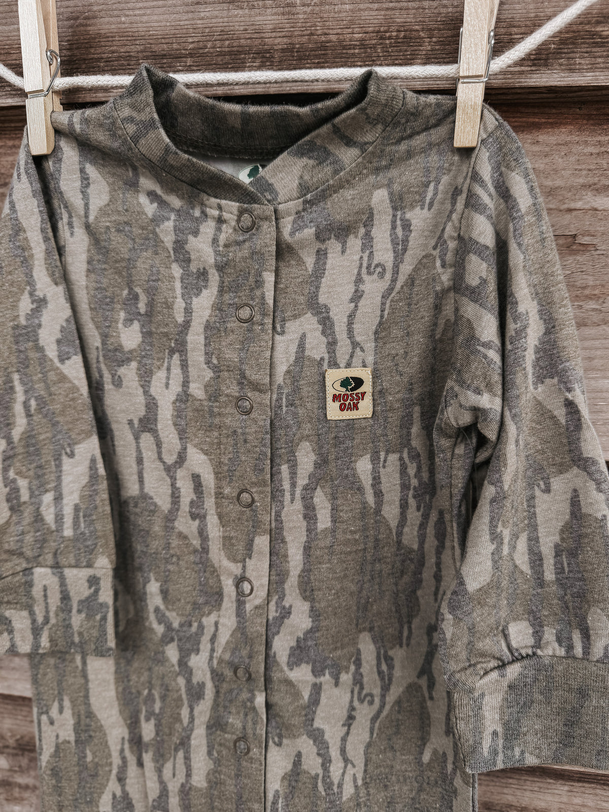 Mossy Oak Washed Bottomland Snap Up Onesie
