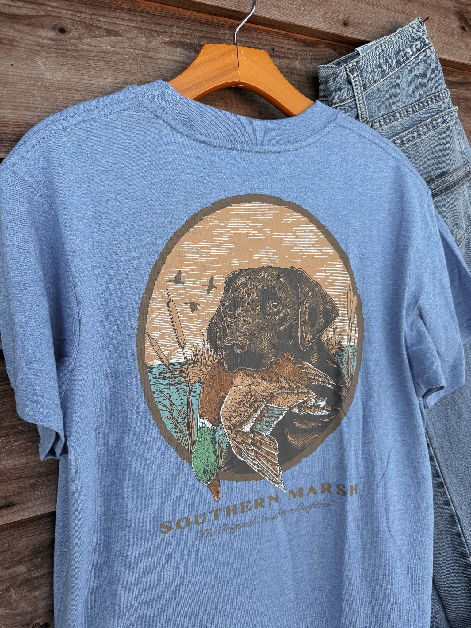 Southern Marsh Good Boy T-Shirt in Washed Blue
