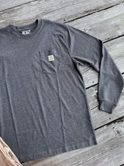 Carhartt Loose Fit Heavyweight Long-Sleeve Pocket T-Shirt in Carbon Heather