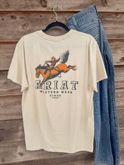 Men's Ariat Bronc Ridin Heritage Beige T-Shirt