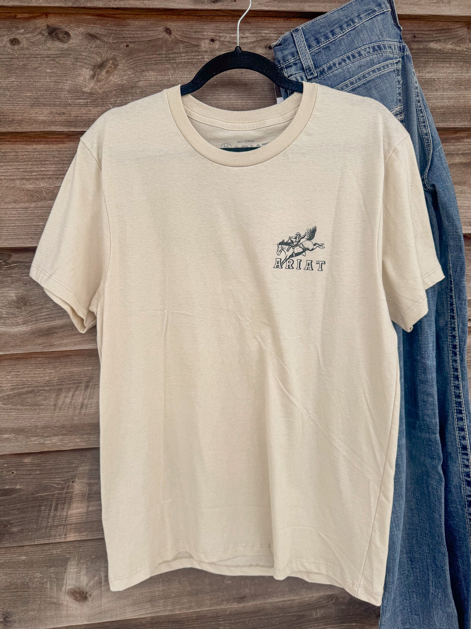 Men's Ariat Bronc Ridin Heritage Beige T-Shirt