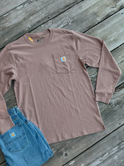 Carhartt Loose Fit Heavyweight Long-Sleeve Pocket T-Shirt in Soft Sepia