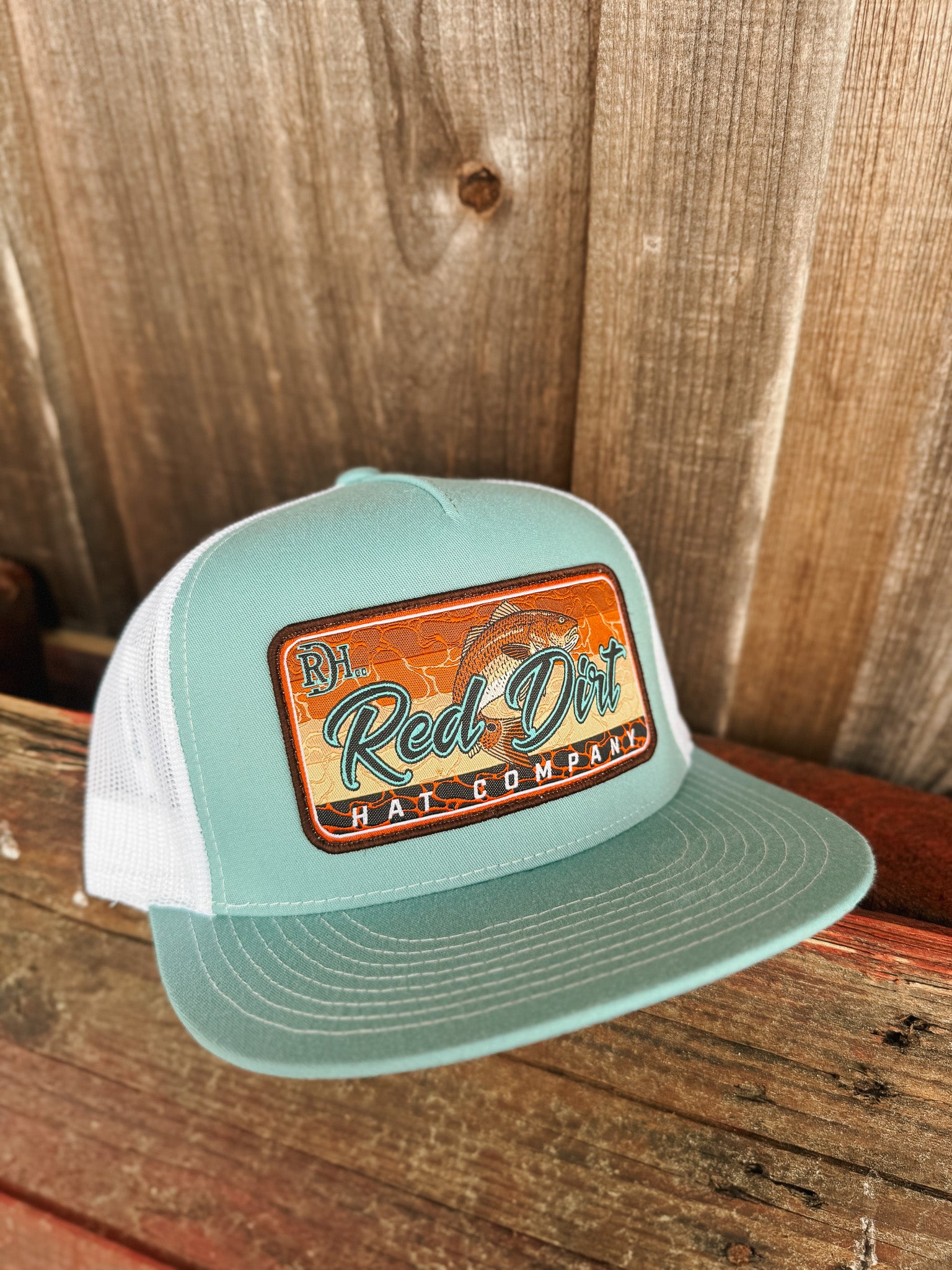 Men's Red Dirt Hat Co. Turquoise/White Cap