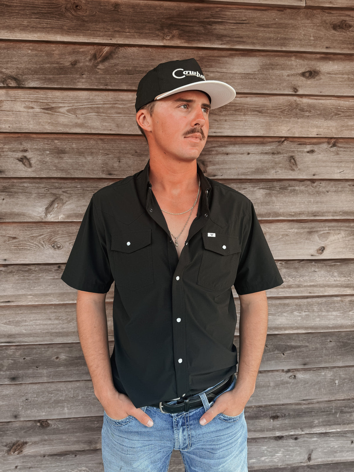 Ferrell | CORE Black Short Sleeve Snap Shirt