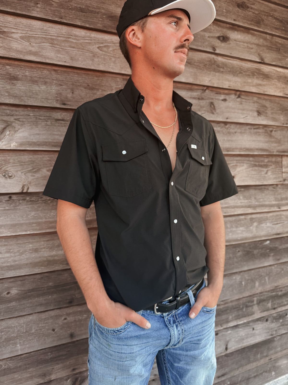 Ferrell | CORE Black Short Sleeve Snap Shirt