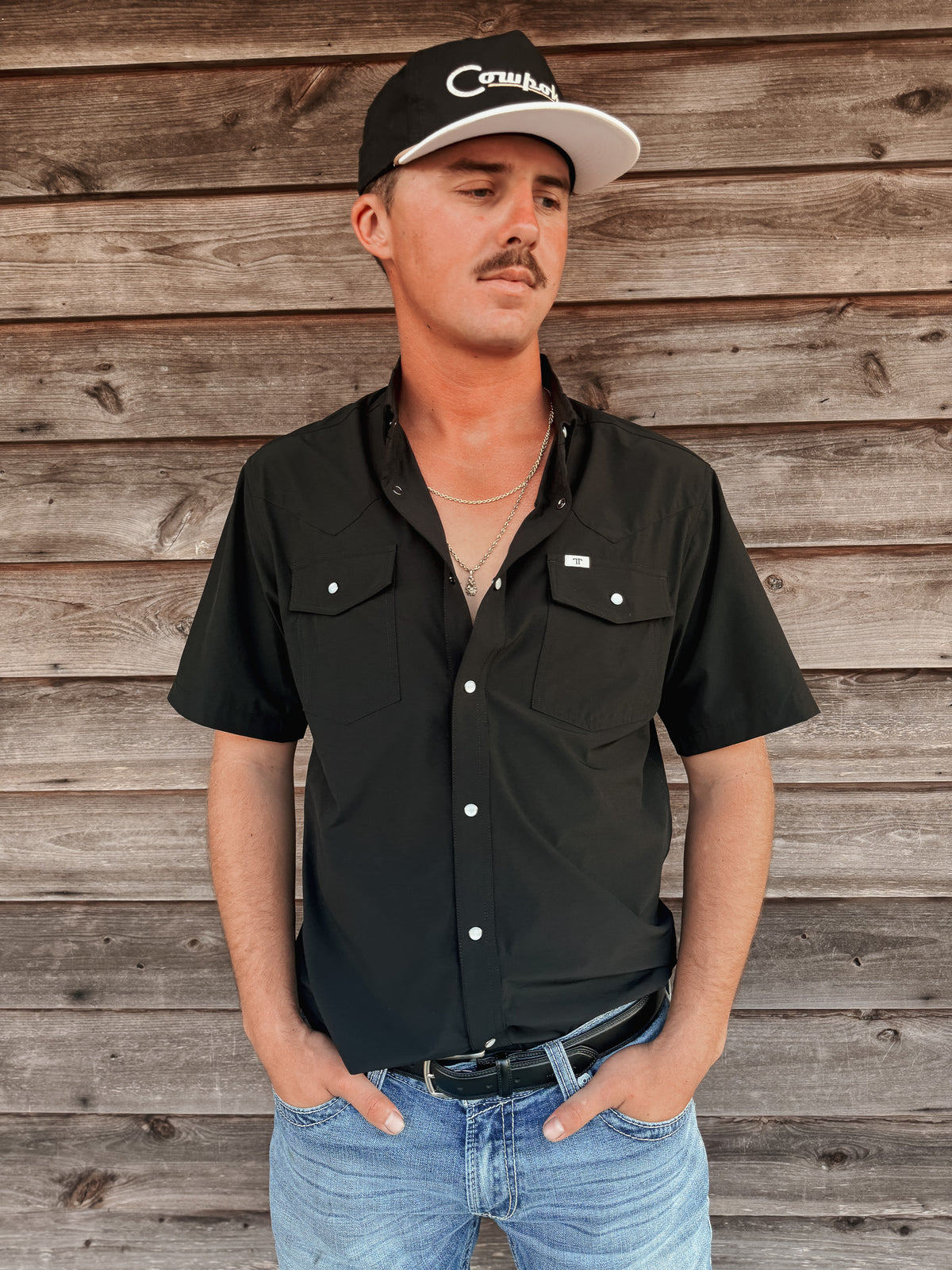 Ferrell | CORE Black Short Sleeve Snap Shirt