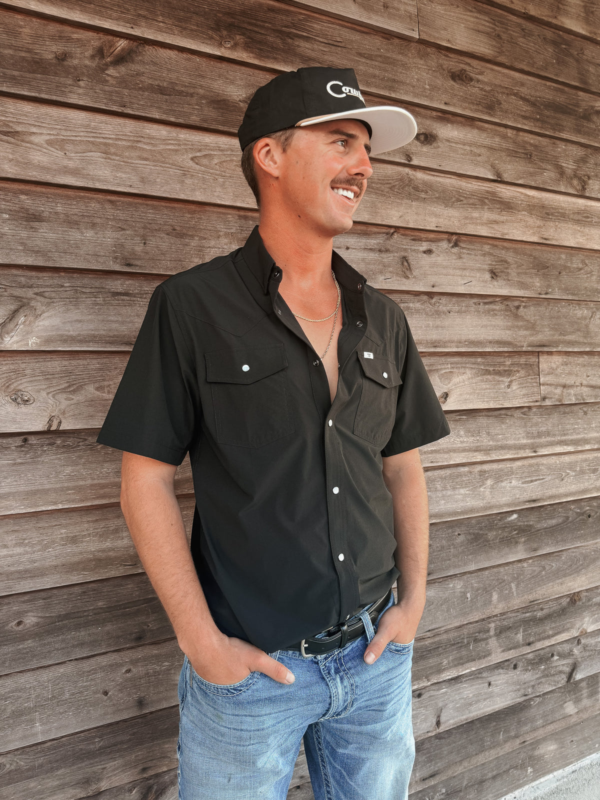 Men's Ferrell CORE - Black Short Sleeve Snap Shirt