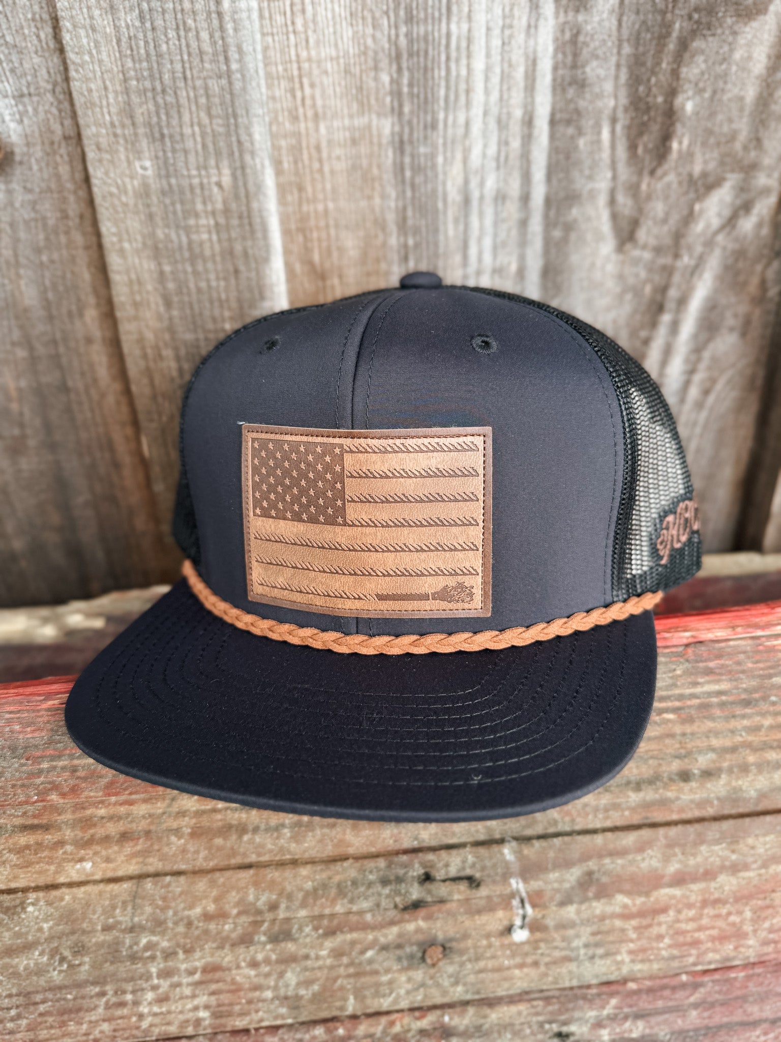 Hooey "Liberty Roper" Black w/Leather Patch Cap