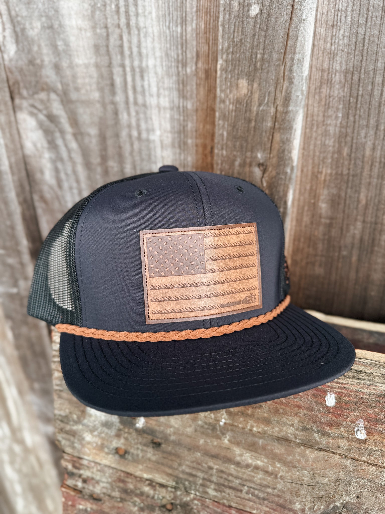 Hooey "Liberty Roper" Black w/Leather Patch Cap