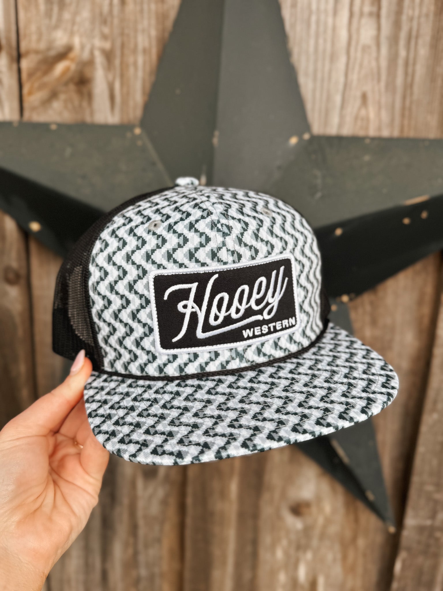 Hooey "Lakota" Grey/Black w/Pattern Cap