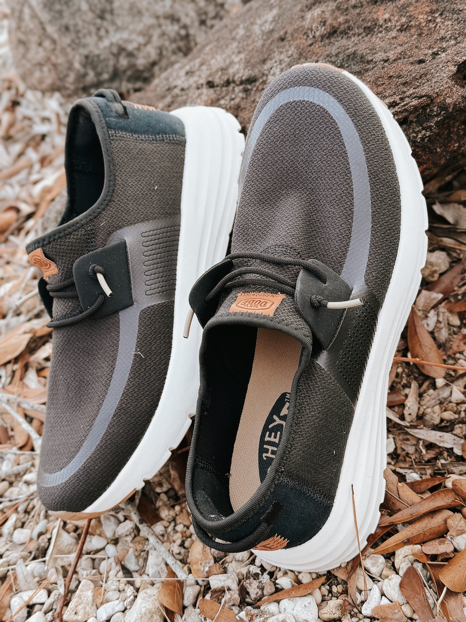 Men's Hey Dude Sirocco Neutrals Black/White