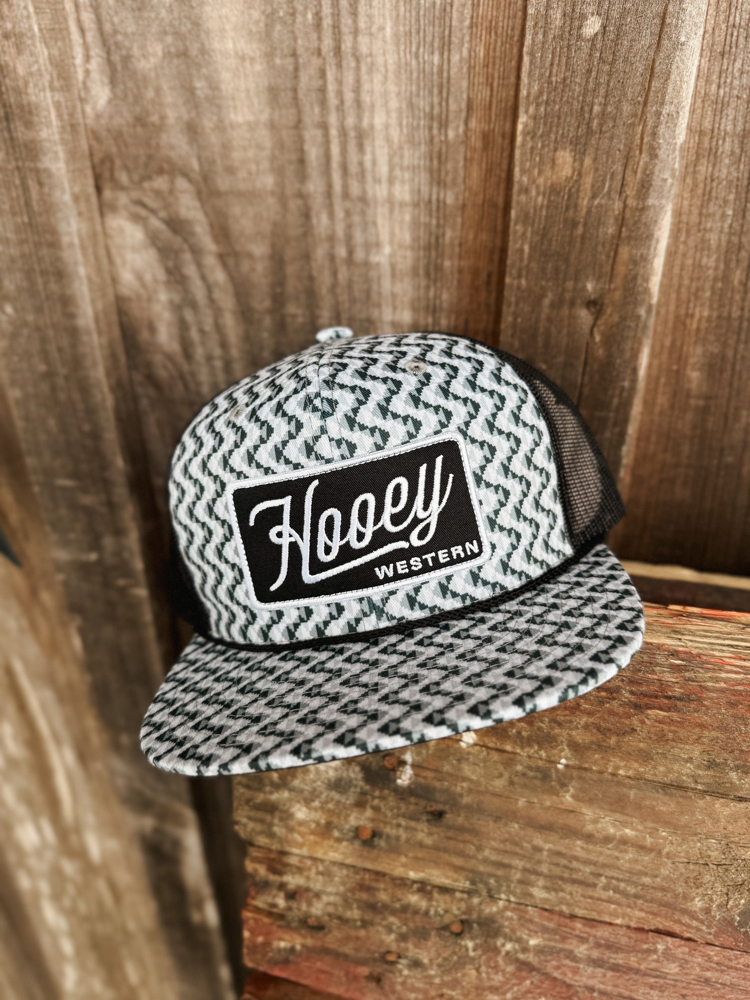 Hooey "Lakota" Grey/Black w/Pattern Cap
