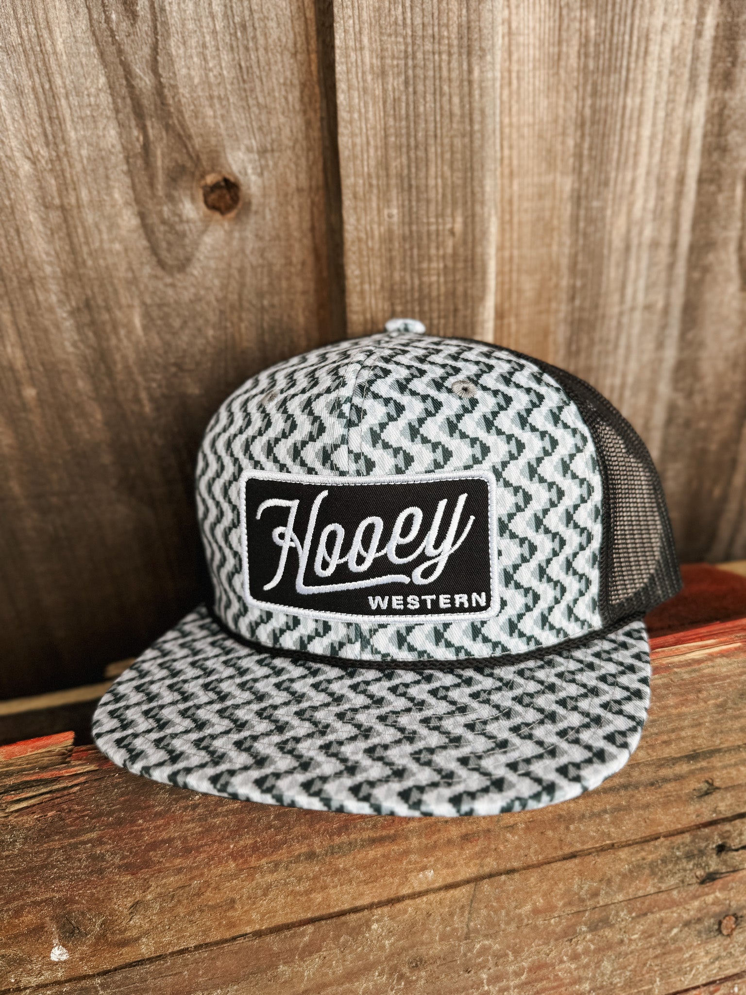 Hooey "Lakota" Grey/Black w/Pattern Cap