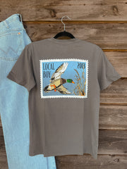 Men's Local Boy Mallard Stamp T-Shirt in Gray