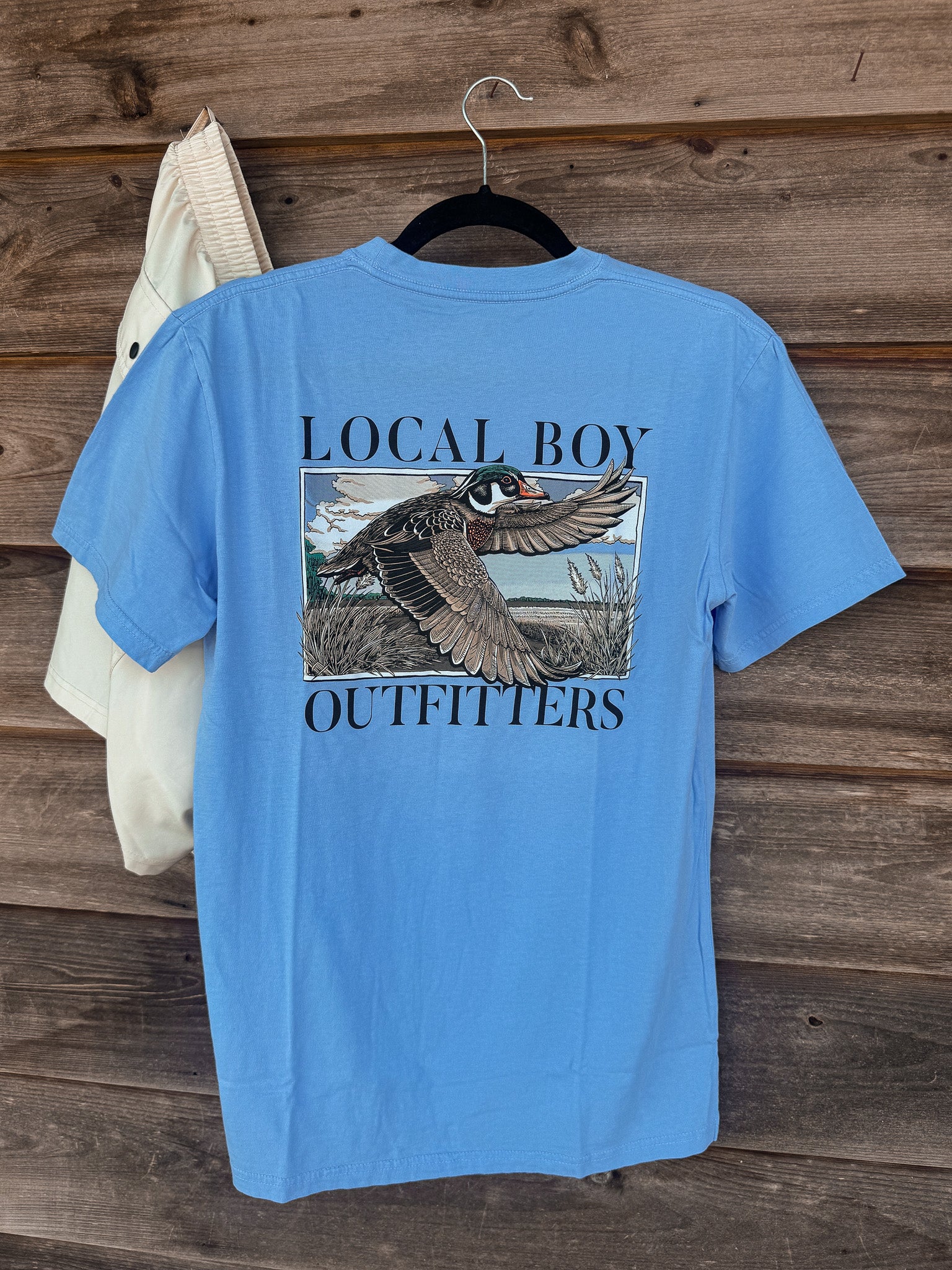 Men's Local Boy Wingspan T-Shirt in Washed Denim