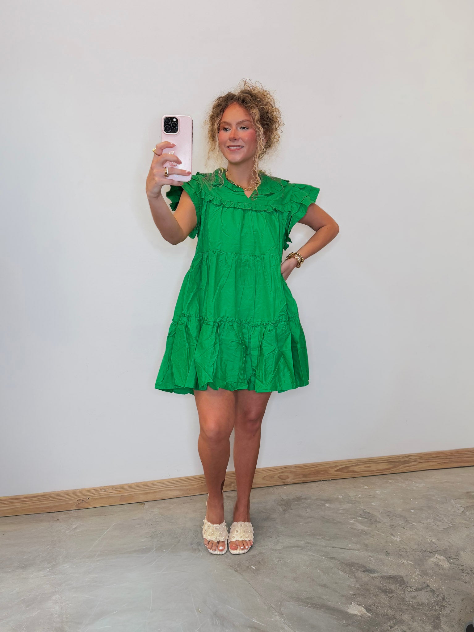 Subtle Sweetness Dress in Kelly Green